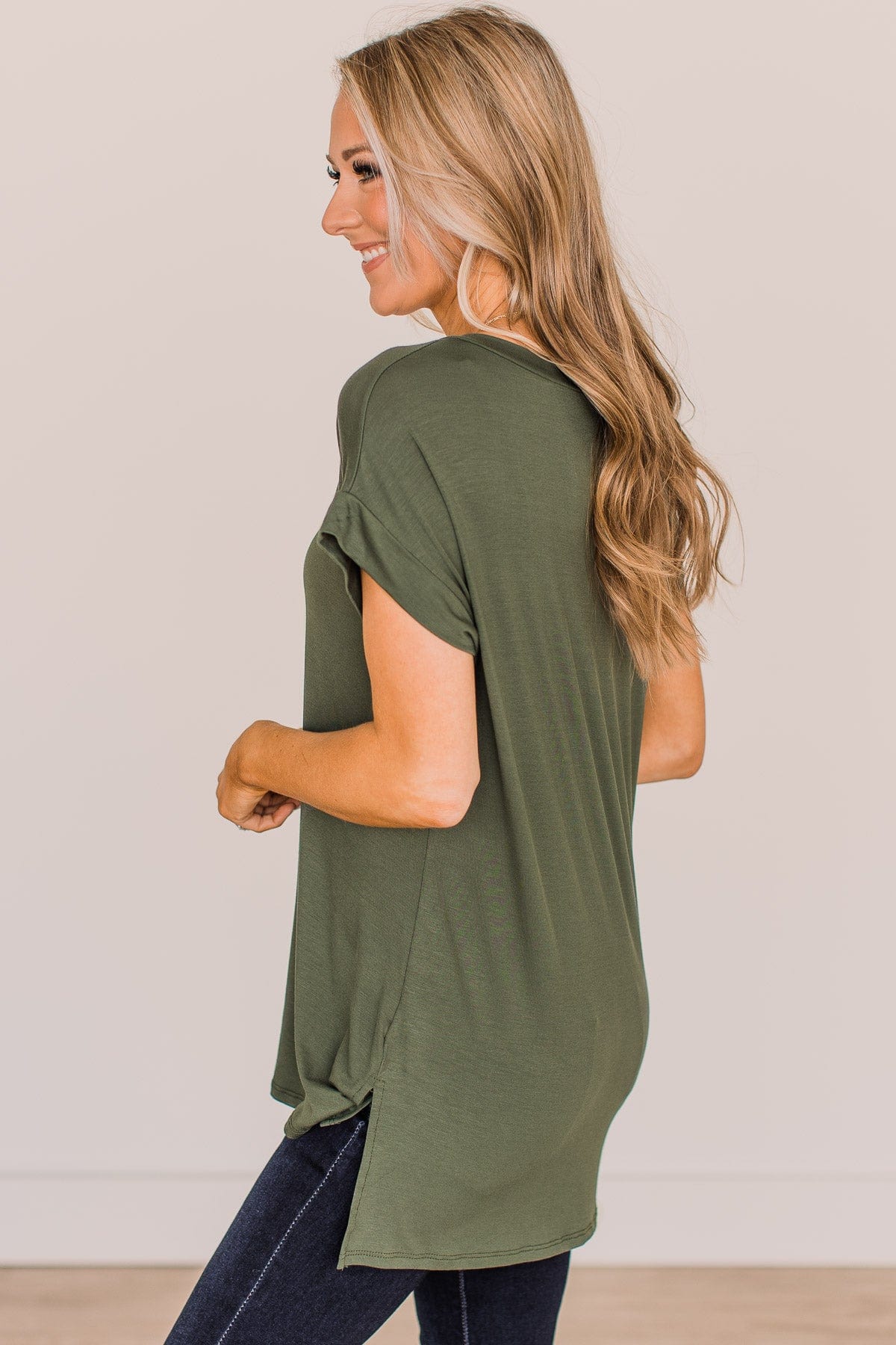 All Your Own Short Sleeve Top- Dark Olive