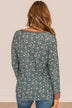 Making It Work Floral Knit Top- Hunter Green