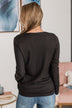 Caught Up In Love Knit Top- Black