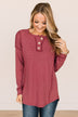 Yours To Hold Knit Top- Burgundy