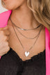 Date Night 3-Tier Heart Necklace- Silver