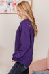 "Homebody" Crew Neck Pullover- Violet