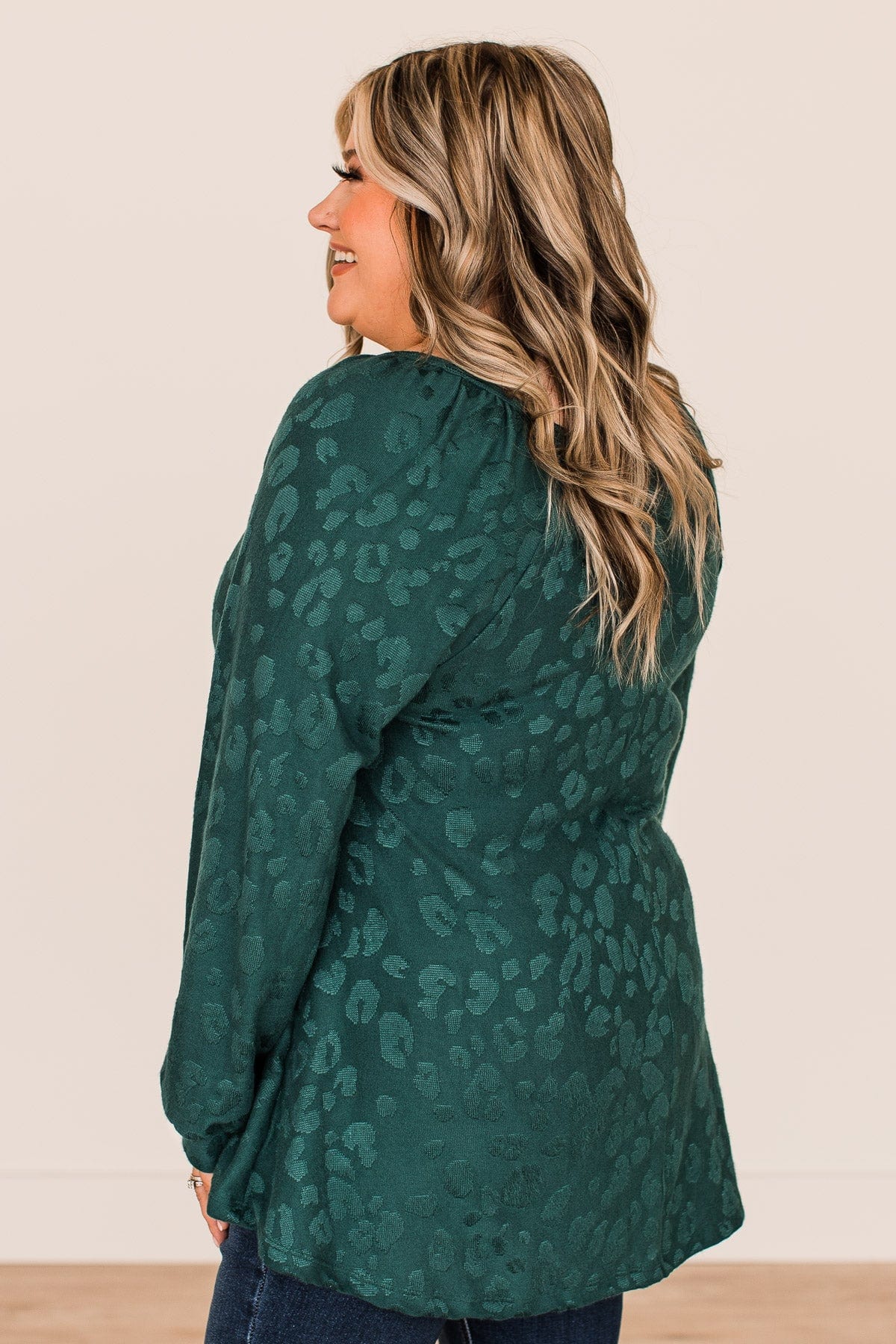 Missing You Long Sleeve Top- Hunter Green