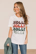 "Holly Jolly" Graphic Tee- White