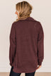 Hooked On Your Love Button Top- Plum