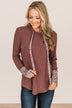 You've Got It Hooded Knit Top- Burgundy