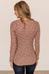 Sweet Beginnings Floral Henley Top- Mauve