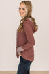 You've Got It Hooded Knit Top- Burgundy