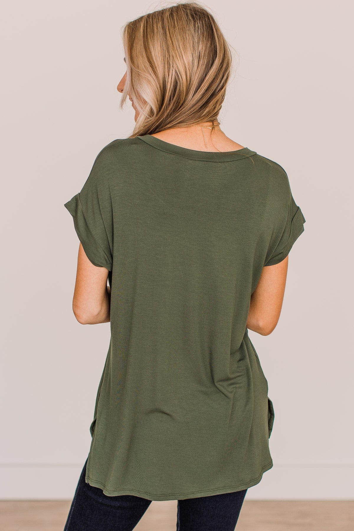 All Your Own Short Sleeve Top- Dark Olive