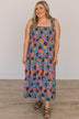 Highlight Of Today Floral Midi Dress- Blue, Pink, & Orange