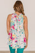 Touched My Heart Tiered Floral Tank Top- Ivory