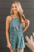 Feel The Fresh Breeze Floral Romper- Teal