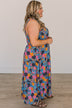 Highlight Of Today Floral Midi Dress- Blue, Pink, & Orange