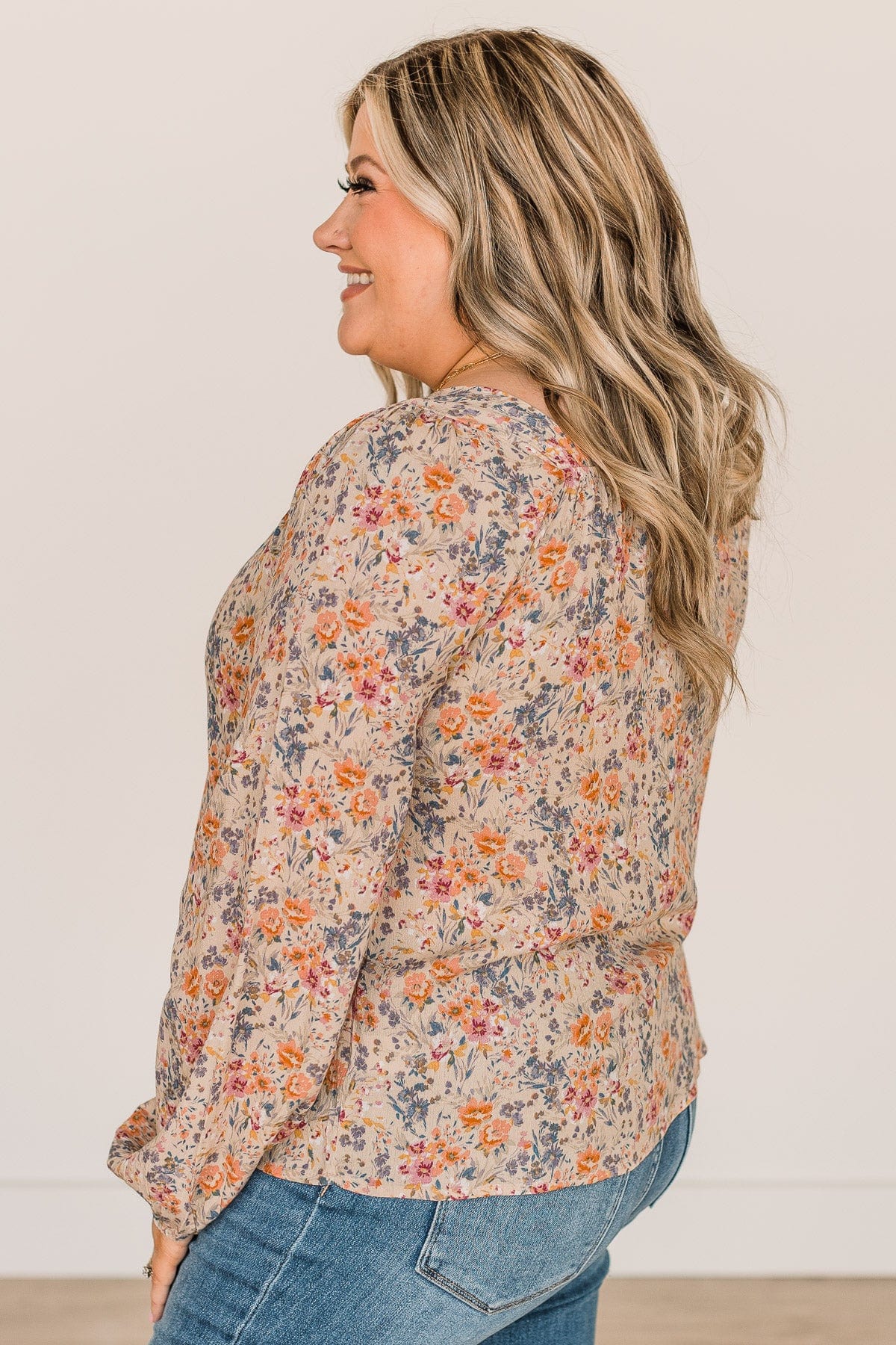 No Better Than This Floral Blouse- Taupe