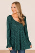 Missing You Long Sleeve Top- Hunter Green