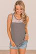 Hang On To Every Word Striped Tank Top- Blush