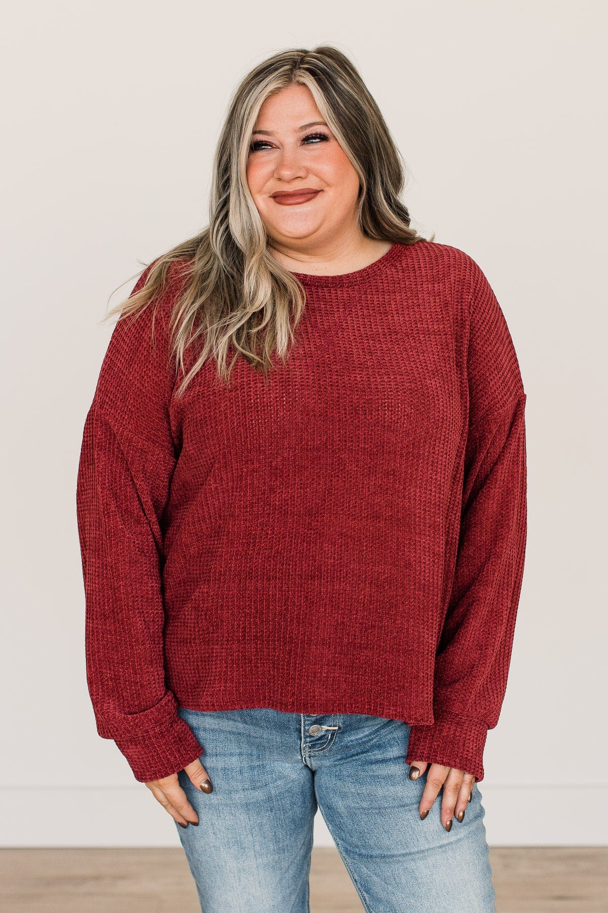 Make Your Move Knit Sweater- Burgundy
