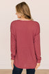 Yours To Hold Knit Top- Burgundy