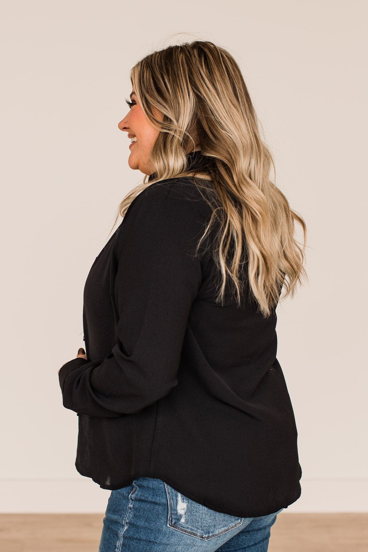 For Next Time Button Top- Black