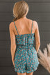 Feel The Fresh Breeze Floral Romper- Teal