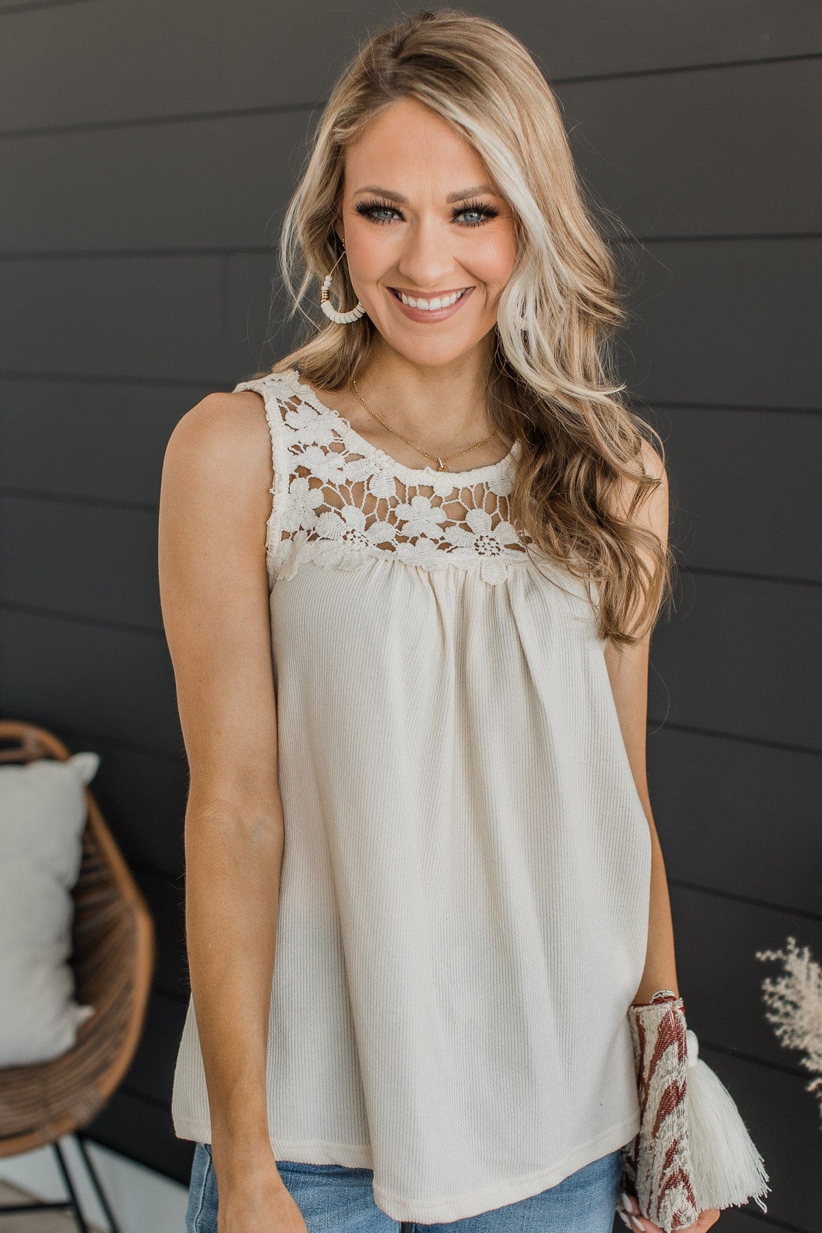 Worth My Time Knit Tank Top- Cream