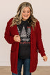 Take Another Look Popcorn Cardigan- Deep Red
