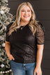 Shining In Sequins Puff Sleeve Blouse- Black