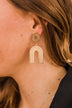 Drawing Attention Arch Dangle Earrings- Gold