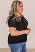 Everything And More Ribbed Knit Top- Black