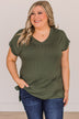 All Your Own Short Sleeve Top- Dark Olive