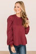 Under The Mistletoe Knit Top- Burgundy