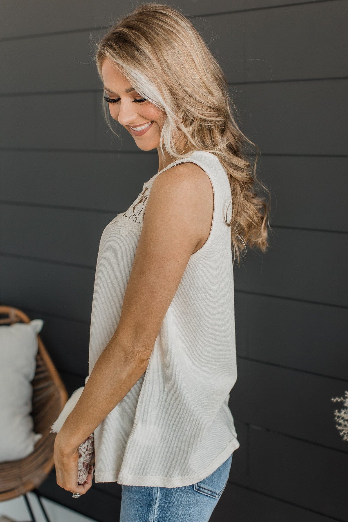 Worth My Time Knit Tank Top- Cream