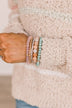 Believe In Forever Beaded Bracelet Set- Peach & Mint Blue