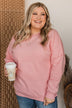 Pulse Embroidered Crew Neck Pullover- Light Pink