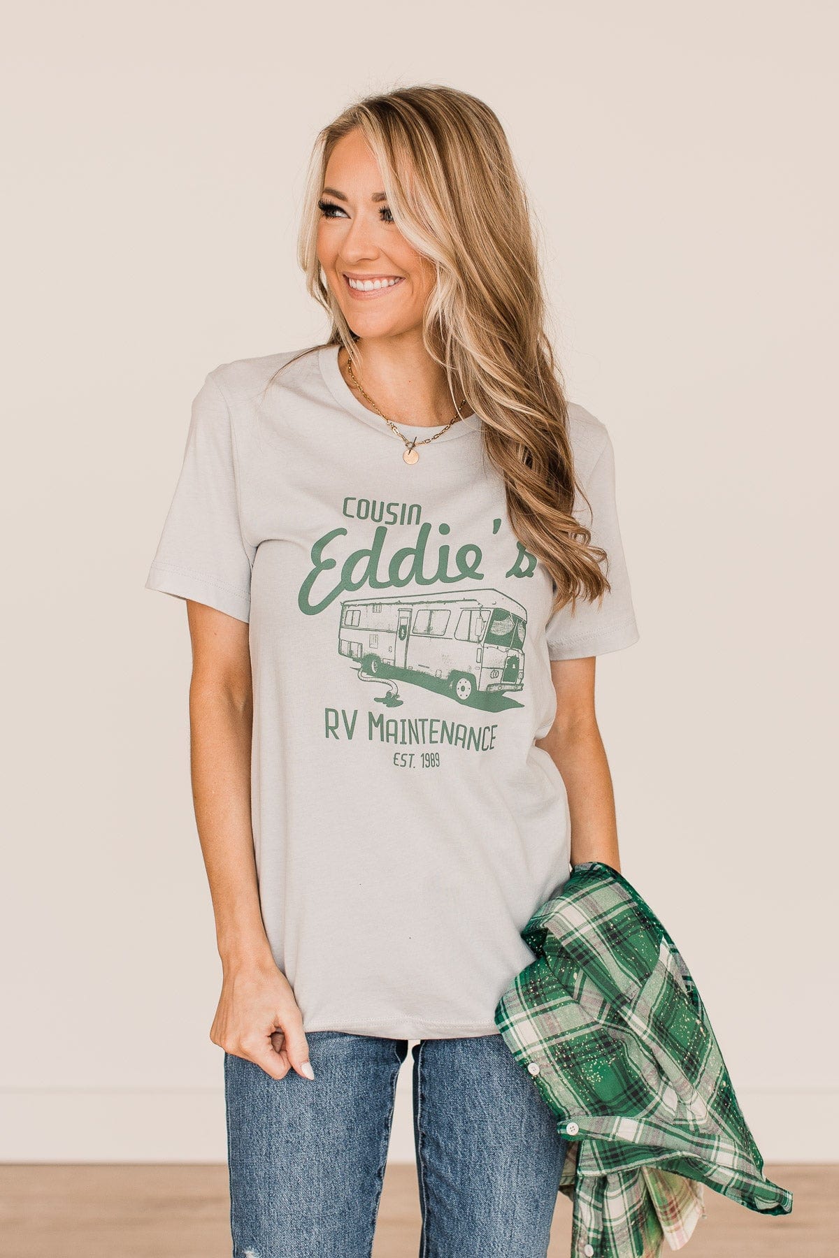 "Cousin Eddie's RV Maintenance" Graphic Tee- Light Grey