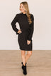 Made To Party Ribbed Knit Dress- Black