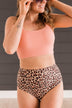 Sandy Shores High-Rise Swim Bottoms- Natural Leopard
