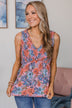 All For This Floral Tank Top- Pink & Blue