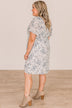 Destined To Fly Smocked Floral Dress- Ivory & Blue
