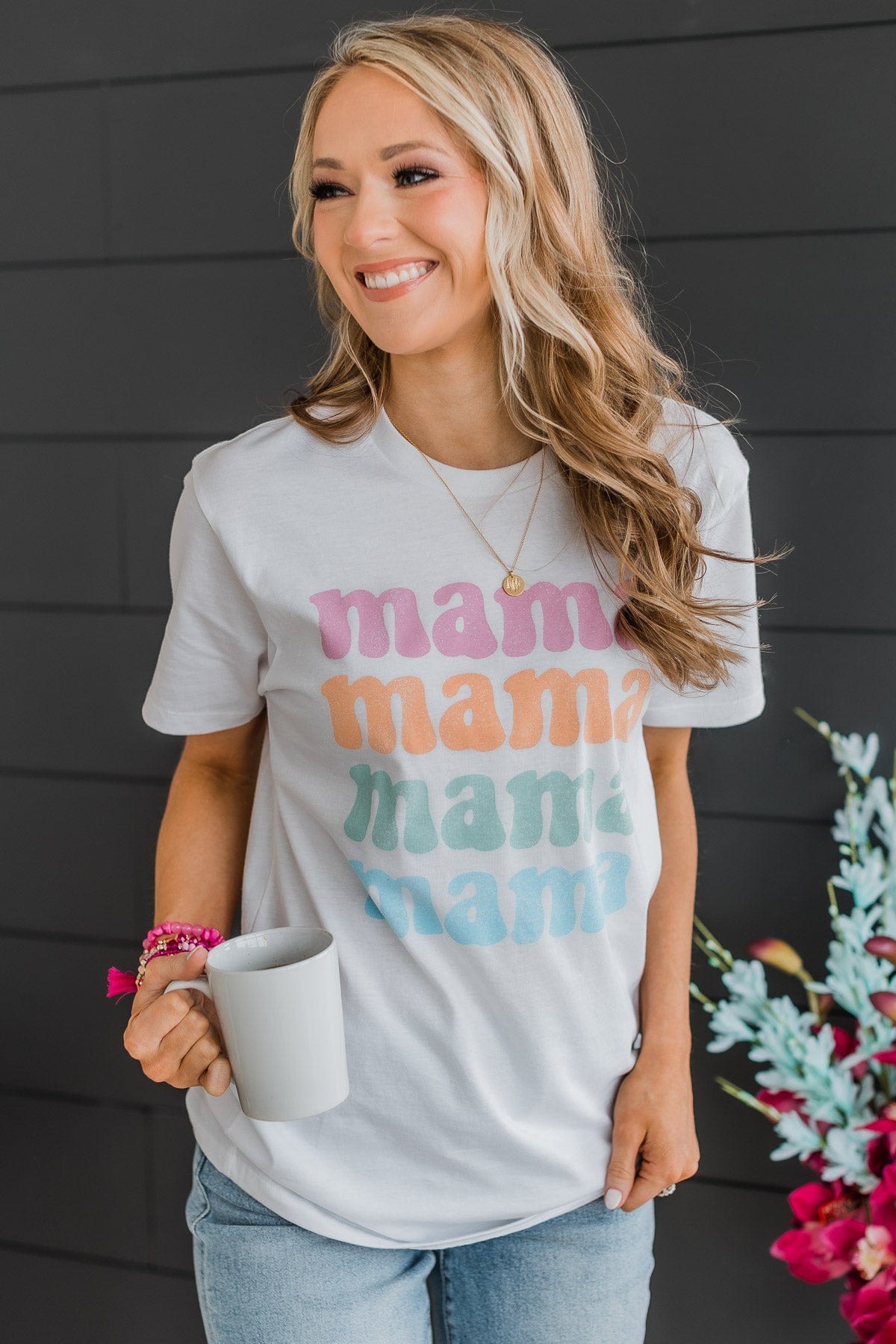 "Mama" Graphic Tee- White
