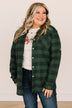 Never Gets Old Plaid Button Top- Hunter Green
