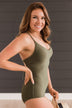 Summer At The Shore One-Piece Swimsuit- Olive