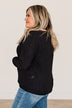 See You Soon Slouchy Knit Top- Black