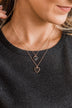 Key To My Heart 2-Tier Gold Necklace- Black
