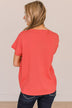 On Your Mind Knit Top- Coral