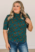 In Full Bloom Floral Knit Top- Teal