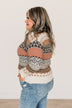 Faithful Feelings Thick Knit Sweater- Ivory & Brown