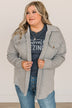 Hooked On Your Love Button Top- Heather Grey
