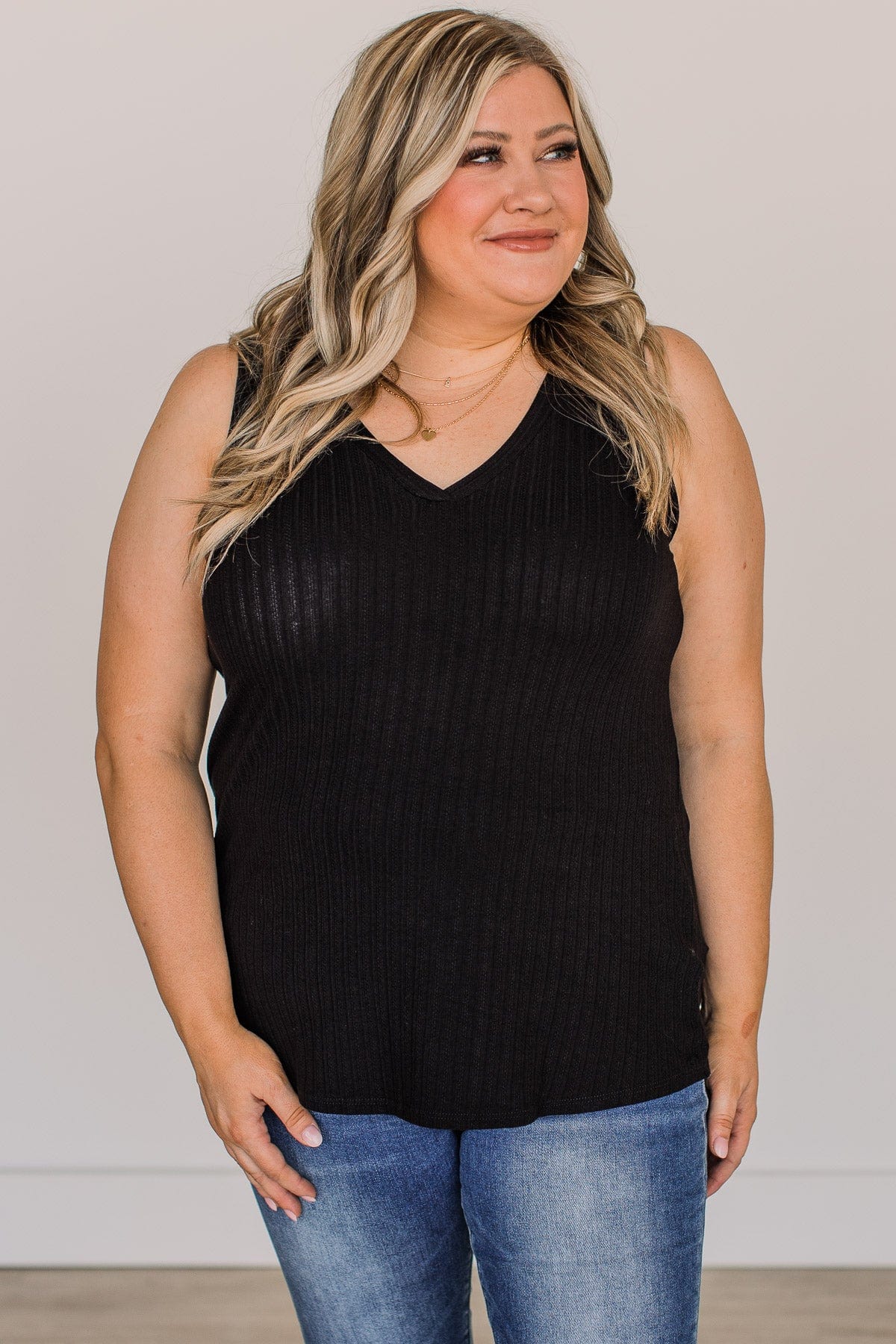 Came To Win V-Neck Tank- Black