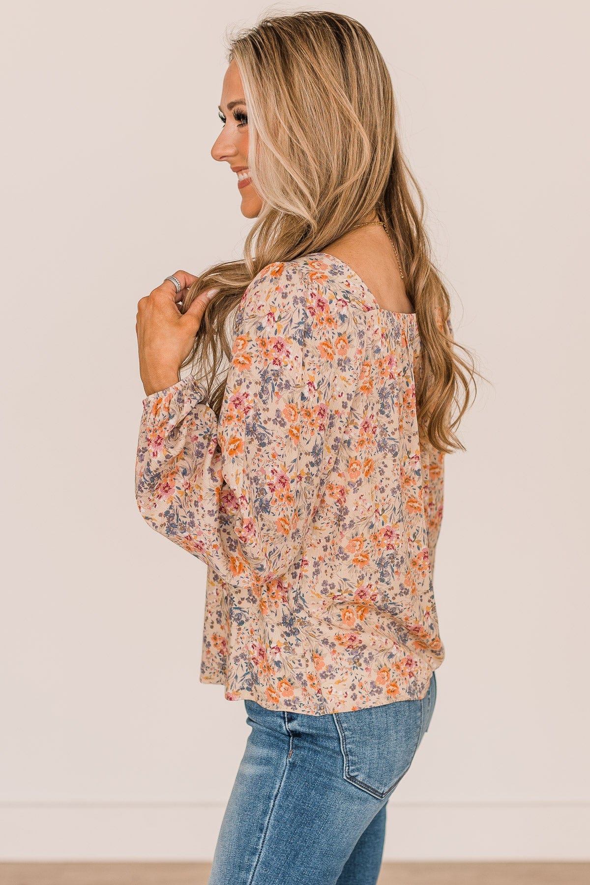 No Better Than This Floral Blouse- Taupe